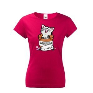 Dámske tričko pro milovníky koček s potiskem "Antidepresiva"