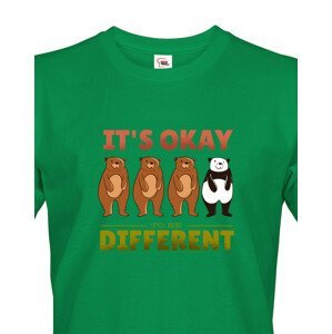 Pánské tričko IT´S OKAY TO BE DIFFERENT - triko s pandou