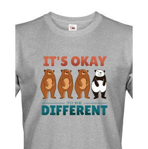 Pánské tričko IT´S OKAY TO BE DIFFERENT - triko s pandou