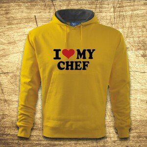 Mikina s kapucňou s motívom I love my chef