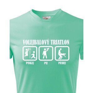 Vtipné pánské volejbalové tričko Volejbalový triatlon
