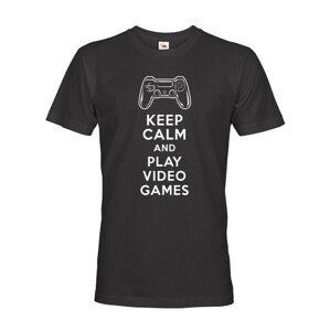 Pánské tričko s potiskem Keep calm and play videohry - pro hráče