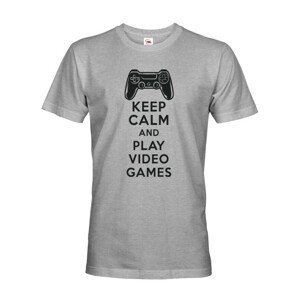 Pánské tričko s potiskem Keep calm and play videohry - pro hráče