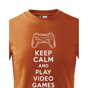 Dětské tričko s potiskem Keep calm and play games - pro hráče