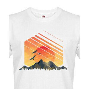 Pánské tričko pro turisty a cestovatele Západ slunce