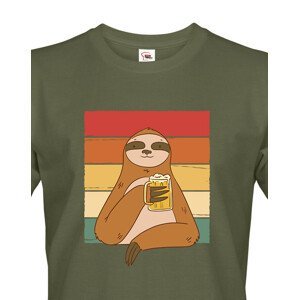 Pánské tričko - Lenochod s pivem - dárek na narozeniny nebo Vánoce