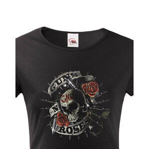 Dámské tričko s potiskem rockové kapely Guns N' Roses - parádní tričko s kvalitním potiskem