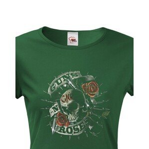 Dámské tričko s potiskem rockové kapely Guns N' Roses - parádní tričko s kvalitním potiskem