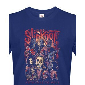 Pánské tričko s potiskem kapely Slipknot  - parádní tričko s potiskem známé hudební skupiny.