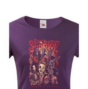 Dámské tričko s potiskem rockové kapely Slipknot - parádní tričko s kvalitním potiskem