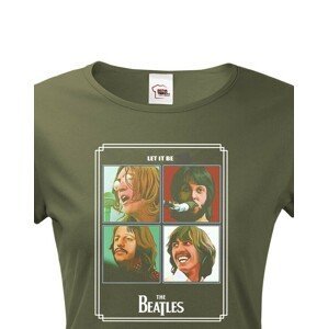 Dámské tričko s potiskem rockové kapely The Beatles  - parádní tričko s kvalitním potiskem