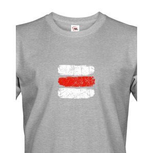 Pánské tričko s potiskem červené turistické značky - ideální turistické tričko