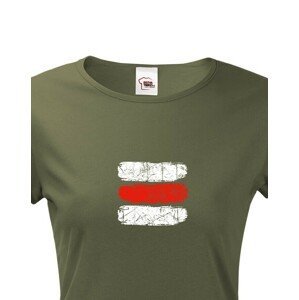 Dámské tričko Turistická značka - červená - ideální turistické tričko