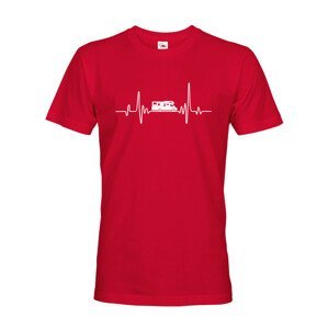 Pánské tričko pro cestovatele - srdeční tep a karavan