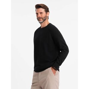 Ombre Clothing Moderní černý pánský svetr V2 SWSW-0144