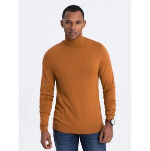 Ombre Clothing Atraktivní hnědý rolák V8 SWTN-0101 - L