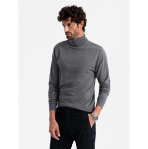 Ombre Clothing Atraktivní šedý rolák V2 SWTN-0101 - L