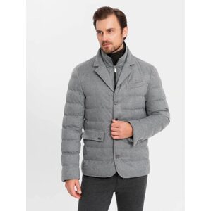 Ombre Clothing Jedinečná šedá bunda V1 JALP-22FW-007