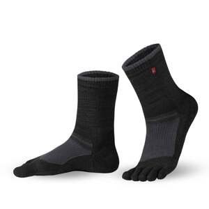 Outdoorové prstové ponožky Knitido Hiking černá a šedá Velikost ponožek: 35-38