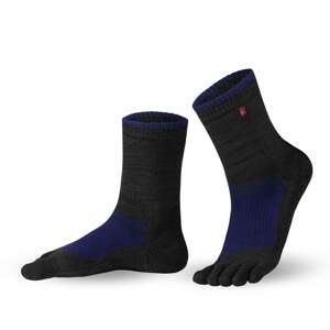 Outdoorové prstové ponožky Knitido Hiking šedá a námořnická modrá Velikost ponožek: 35-38