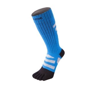 TOETOE Trekové prstové ponožky 3D Wool Terry Walker - Černé a modré Velikost ponožek: 36-39