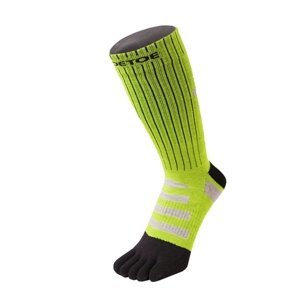 TOETOE Trekové prstové ponožky 3D Wool Terry Walker - Černé a zelené Velikost ponožek: 36-39