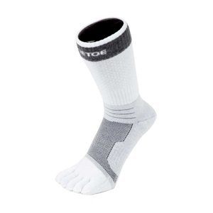 TOETOE Sportovní prstové ponožky na tenis Ankle - bílé a šedé Velikost ponožek: 39-43