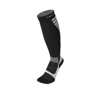 TOETOE Sportovní prstové ponožky Prstové kompresní podkolenky - Černé a šedé Velikost ponožek: 39-43