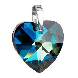 Stříbrný přívěsek s krystaly Swarovski modré srdce 34004.5