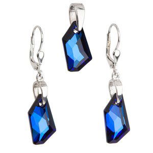 Sada šperků s krystaly Swarovski náušnice a přívěsek modrý krystal 39039.5