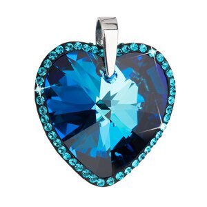Stříbrný přívěsek s krystaly Swarovski modré srdce 34138.5