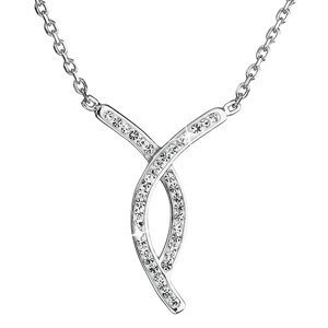 Stříbrný náhrdelník s krystaly Swarovski bílý 32018.1