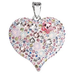 Stříbrný přívěsek s krystaly Swarovski růžové srdce 34181.3 magic rose