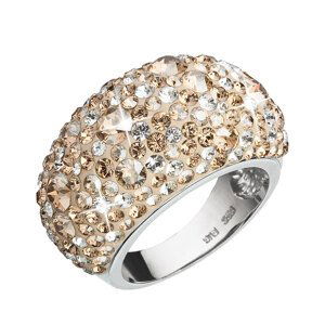 Stříbrný prsten s krystaly zlatý 35028.5