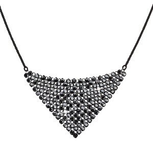 Stříbrný náhrdelník s krystaly Swarovski černý 32019.5