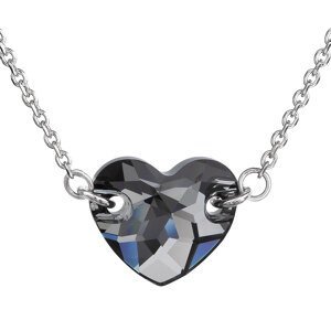 Stříbrný náhrdelník s krystaly Swarovski šedé srdce 32020.5