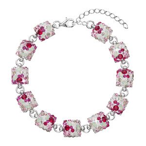 Stříbrný náramek se Swarovski krystaly mix barev 33047.3 sweet love