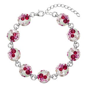 Stříbrný náramek se Swarovski krystaly mix barev 33048.3 sweet love