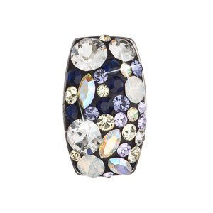 Stříbrný přívěsek s krystaly Swarovski mix barev obdélník 34194.3 indigo