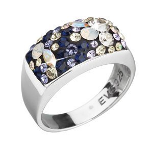 Stříbrný prsten s krystaly Swarovski mix barev fialová 35014.3
