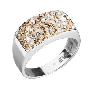 Stříbrný prsten s krystaly Swarovski zlatý 35014.5