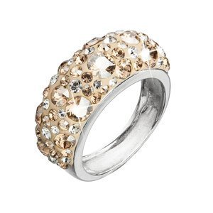 Stříbrný prsten s krystaly Swarovski zlatý 35031.5
