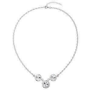 Stříbrný náhrdelník s krystaly Swarovski bílý 32039.1