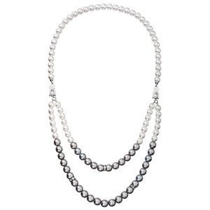 Perlový náhrdelník bílo-šedý 32041.3