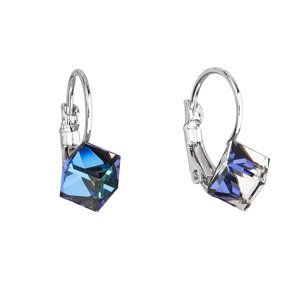 Náušnice bižuterie se Swarovski krystaly modré kostička 51025.5