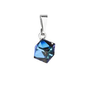 Přívěsek bižuterie se Swarovski krystaly modrá kostička 54019.5