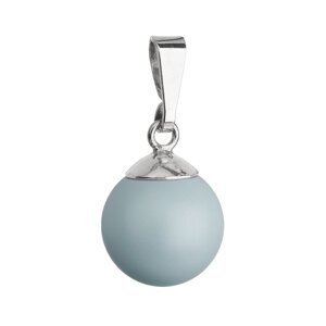 Stříbrný přívěsek s modrou pastelovou kulatou perlou 34150.3