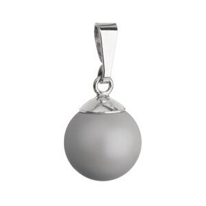 Stříbrný přívěsek se šedou pastelovou kulatou Swarovski perlou 34150.3
