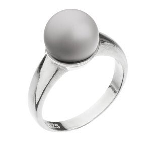 Stříbrný prsten se Swarovski perlou pastelově šedý 35022.3