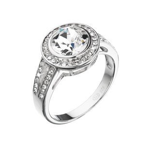 Stříbrný prsten s krystaly Swarovski bílý 35047.1